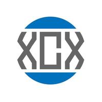 design do logotipo da carta xcx em fundo branco. conceito de logotipo de círculo de iniciais criativas xcx. design de letras xcx. vetor