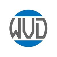design do logotipo da letra wvd em fundo branco. conceito de logotipo de círculo de iniciais criativas wvd. design de letras wvd. vetor