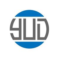 design de logotipo de carta yud em fundo branco. conceito de logotipo de círculo de iniciais criativas yud. design de letras yud. vetor