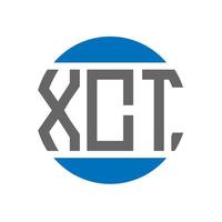 design do logotipo da letra xct em fundo branco. conceito de logotipo de círculo de iniciais criativas xct. design de letras xct. vetor