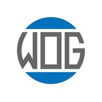 design de logotipo de carta wog em fundo branco. conceito de logotipo de círculo de iniciais criativas wog. design de letra wog. vetor