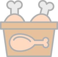 design de ícone de vetor de balde de frango