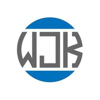 design de logotipo de carta wjk em fundo branco. conceito de logotipo de círculo de iniciais criativas wjk. design de letras wjk. vetor