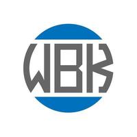 design de logotipo de carta wbk em fundo branco. conceito de logotipo de círculo de iniciais criativas wbk. design de letras wbk. vetor