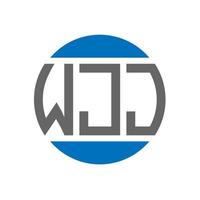 design de logotipo de carta wjj em fundo branco. conceito de logotipo de círculo de iniciais criativas wjj. design de letras wjj. vetor