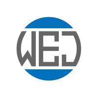 design de logotipo de carta wej em fundo branco. conceito de logotipo de círculo de iniciais criativas wej. design de letras wej. vetor