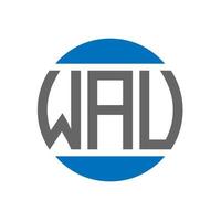 design de logotipo de carta wav em fundo branco. wav iniciais criativas círculo conceito de logotipo. design de letras wav. vetor