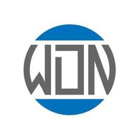 design de logotipo de carta wdn em fundo branco. conceito de logotipo de círculo de iniciais criativas wdn. design de letras wdn. vetor