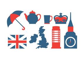Conjunto de ícones britânicos vetor