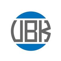 design de logotipo de carta vbk em fundo branco. conceito de logotipo de círculo de iniciais criativas vbk. design de letras vbk. vetor