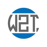 design de logotipo de carta wzt em fundo branco. conceito de logotipo de círculo de iniciais criativas wzt. design de letras wzt. vetor