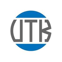 design de logotipo de carta vtk em fundo branco. conceito de logotipo de círculo de iniciais criativas vtk. design de letras vtk. vetor