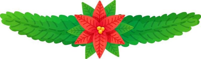 cabeçalho de natal ou divisor ramo de pinheiro holly abeto sino bolas de flores vetor