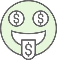 design de ícone de vetor de cara de boca de dinheiro