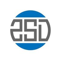 design do logotipo da letra zsd em fundo branco. conceito de logotipo de círculo de iniciais criativas zsd. design de letras zsd. vetor