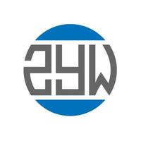 design de logotipo de carta zyw em fundo branco. conceito de logotipo de círculo de iniciais criativas zyw. design de letras zyw. vetor