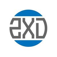 design do logotipo da letra zxd em fundo branco. conceito de logotipo de círculo de iniciais criativas zxd. design de letras zxd. vetor