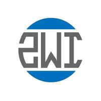design do logotipo da letra zwi em fundo branco. conceito de logotipo de círculo de iniciais criativas zwi. design de letras zwi. vetor