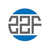 design de logotipo de carta zzf em fundo branco. conceito de logotipo de círculo de iniciais criativas zzf. design de letras zzf. vetor