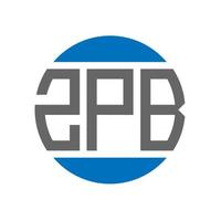 design do logotipo da letra zpb em fundo branco. conceito de logotipo de círculo de iniciais criativas zpb. design de letras zpb. vetor