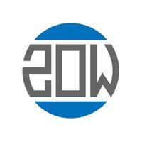 design de logotipo de carta zow em fundo branco. conceito de logotipo de círculo de iniciais criativas zow. design de letras zow. vetor