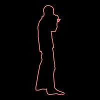 homem neon bebendo vinho de vidro cor vermelha ilustração vetorial imagem estilo plano vetor
