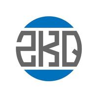 design do logotipo da letra zkq em fundo branco. conceito de logotipo de círculo de iniciais criativas zkq. design de letras zkq. vetor