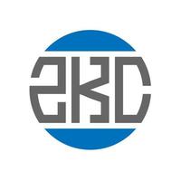 design do logotipo da carta zkc em fundo branco. conceito de logotipo de círculo de iniciais criativas zkc. design de letras zkc. vetor