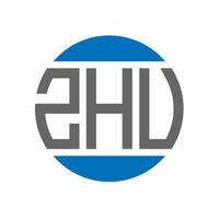 design do logotipo da letra zhu em fundo branco. conceito de logotipo de círculo de iniciais criativas zhu. design de letras zhu. vetor