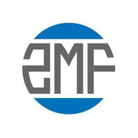 design do logotipo da carta zmf em fundo branco. conceito de logotipo de círculo de iniciais criativas zmf. design de letras zmf. vetor