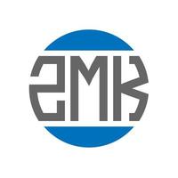 design de logotipo de carta zmk em fundo branco. conceito de logotipo de círculo de iniciais criativas zmk. design de letras zmk. vetor