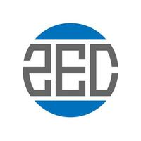 design de logotipo de carta zec em fundo branco. conceito de logotipo de círculo de iniciais criativas zec. design de letras zec. vetor