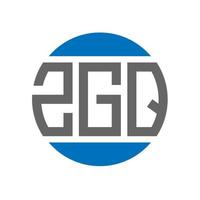 design do logotipo da letra zgq em fundo branco. conceito de logotipo de círculo de iniciais criativas zgq. design de letras zgq. vetor