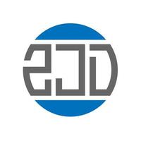 design do logotipo da letra zjd em fundo branco. conceito de logotipo de círculo de iniciais criativas zjd. design de letras zjd. vetor