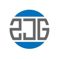 design do logotipo da letra zjg em fundo branco. conceito de logotipo de círculo de iniciais criativas zjg. design de letras zjg. vetor