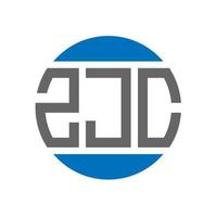 design do logotipo da letra zjc em fundo branco. conceito de logotipo de círculo de iniciais criativas zjc. design de letras zjc. vetor