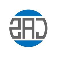 design de logotipo de carta zaj em fundo branco. conceito de logotipo de círculo de iniciais criativas zaj. design de letras zaj. vetor
