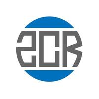 design do logotipo da letra zcr em fundo branco. conceito de logotipo de círculo de iniciais criativas zcr. design de letras zcr. vetor