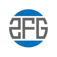 design do logotipo da carta zfg em fundo branco. conceito de logotipo de círculo de iniciais criativas zfg. design de letras zfg. vetor