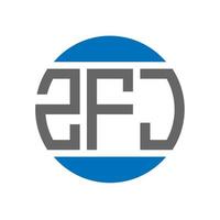 design do logotipo da carta zfj em fundo branco. conceito de logotipo de círculo de iniciais criativas zfj. design de letras zfj. vetor