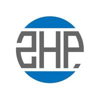 design de logotipo de carta zhp em fundo branco. zhp iniciais criativas círculo conceito de logotipo. design de letras zhp. vetor