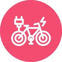 ícone plano de bicicleta elétrica vetor