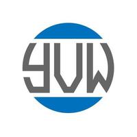 design de logotipo de carta yvw em fundo branco. conceito de logotipo de círculo de iniciais criativas yvw. design de letras yvw. vetor