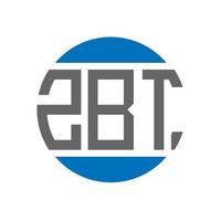 design de logotipo de carta zbt em fundo branco. conceito de logotipo de círculo de iniciais criativas zbt. design de letras zbt. vetor