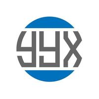 design de logotipo de carta yyx em fundo branco. conceito de logotipo de círculo de iniciais criativas yyx. design de letras yyx. vetor