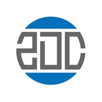 design do logotipo da carta zdc em fundo branco. conceito de logotipo de círculo de iniciais criativas zdc. design de letras zdc. vetor