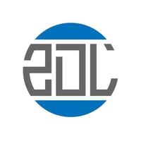 design do logotipo da carta zdl em fundo branco. conceito de logotipo de círculo de iniciais criativas zdl. design de letras zdl. vetor