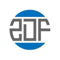 design do logotipo da letra zdf em fundo branco. conceito de logotipo de círculo de iniciais criativas zdf. design de letras zdf. vetor