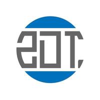 design do logotipo da letra zdt em fundo branco. conceito de logotipo de círculo de iniciais criativas zdt. design de letras zdt. vetor