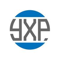design de logotipo de carta yxp em fundo branco. conceito de logotipo de círculo de iniciais criativas yxp. design de letras yxp. vetor